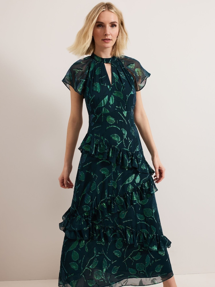 Phase Eight Green Haisley Silk Dress - Image 3 of 7