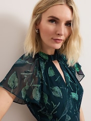 Phase Eight Green Haisley Silk Dress - Image 4 of 7