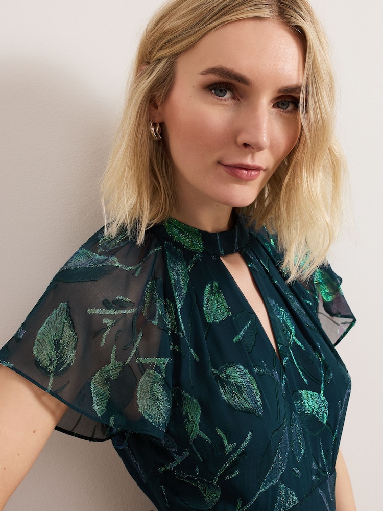 Phase Eight Green Haisley Silk Dress - Image 4 of 7