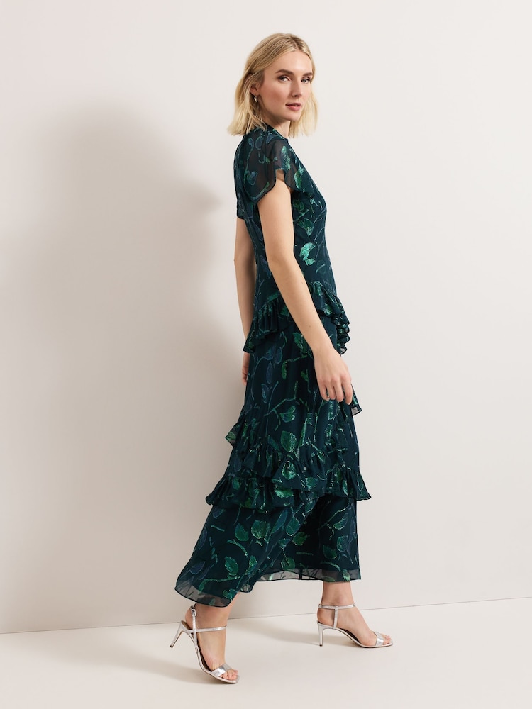 Phase Eight Green Haisley Silk Dress - Image 6 of 7