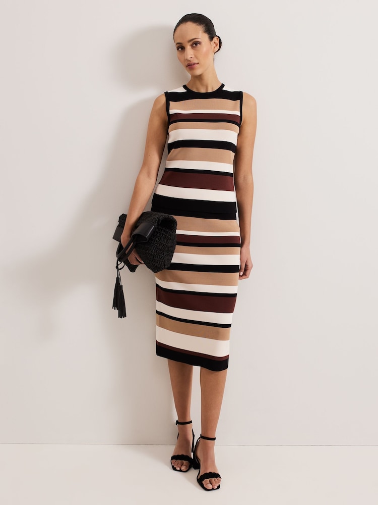 Phase Eight Natural Louisa Stripe Skirt - Image 1 of 6