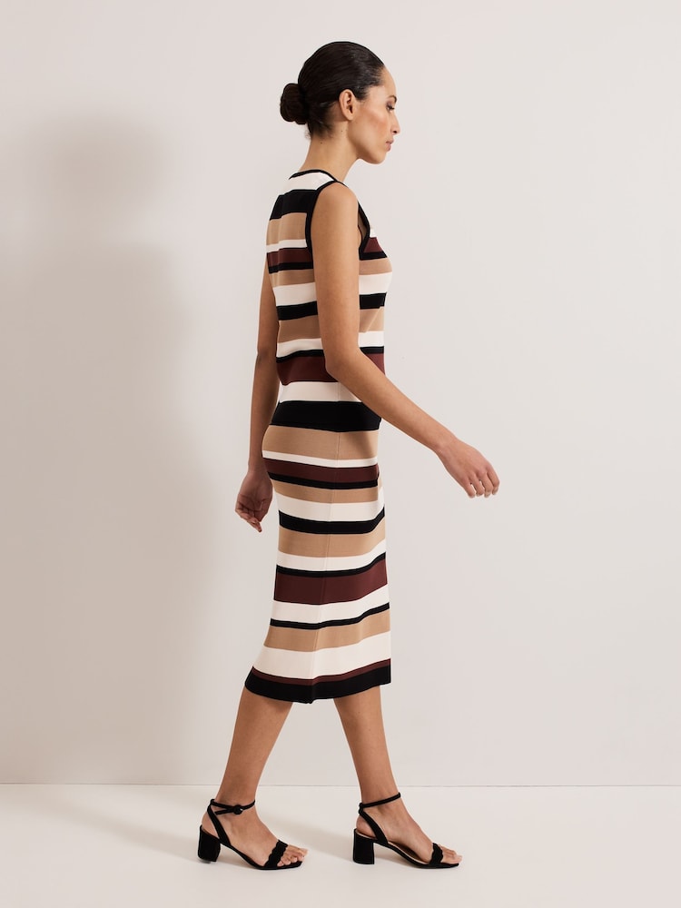 Phase Eight Natural Louisa Stripe Skirt - Image 5 of 6