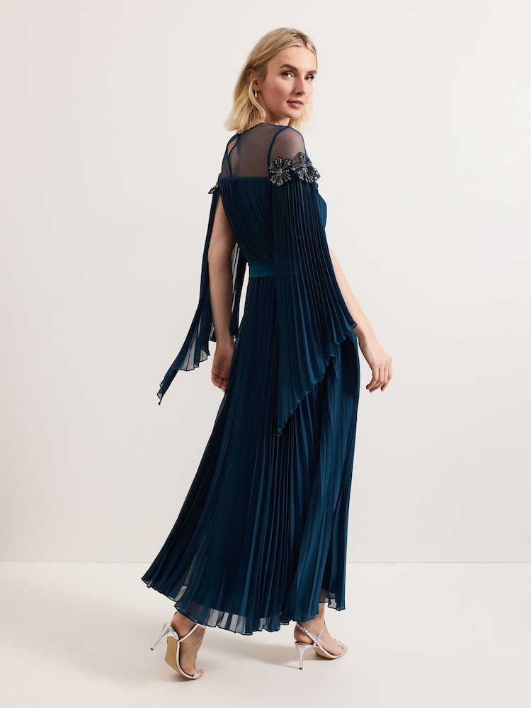Phase Eight Blue Mavery Beaded Dress - Image 2 of 7