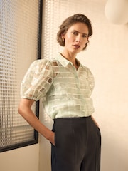 Phase Eight Green Angie Check Blouse - Image 1 of 8