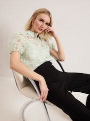 Phase Eight Green Angie Check Blouse - Image 5 of 8