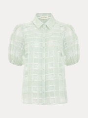 Phase Eight Green Angie Check Blouse - Image 8 of 8