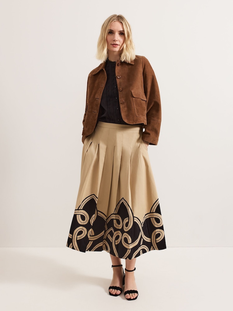 Phase Eight Natural Sophia Print Skirt - Image 2 of 7