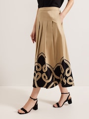 Phase Eight Natural Sophia Print Skirt - Image 5 of 7