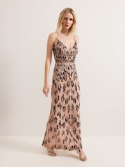 Phase Eight Brown Vienna Beaded Dress - Image 1 of 7