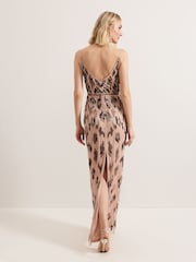 Phase Eight Brown Vienna Beaded Dress - Image 2 of 7