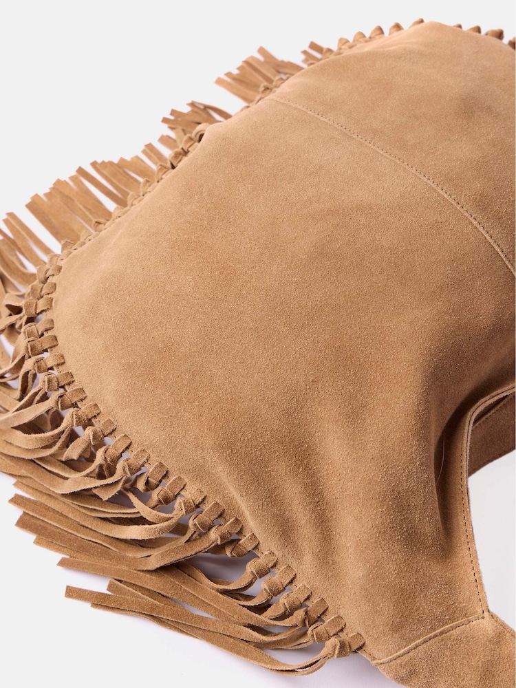 Mint Velvet Cream Neutral Fringed Suede Bag - Image 5 of 5 Mint Velvet Cream Neutral Fringed Suede Bag - Image 5 of 5