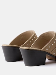 Mint Velvet Cream Suede Western Mules - Image 4 of 4