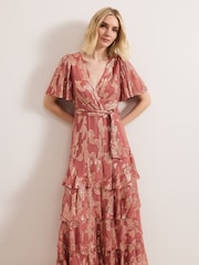 Phase Eight Pink Elanie Shimmer Dress - Image 3 of 7