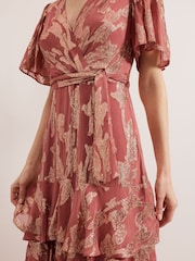 Phase Eight Pink Elanie Shimmer Dress - Image 5 of 7