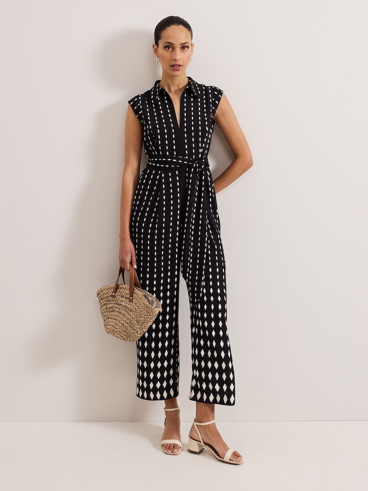 Phase Eight Black Delina Geo Jumpsuit - Image 1 of 7