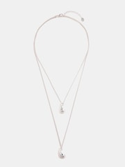 Mint Velvet Silver Tone Layered Teardrop Necklace - Image 1 of 3