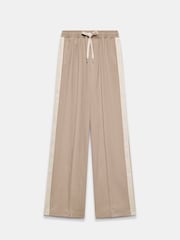 Mint Velvet Cream Pinstripe Wide Joggers - Image 7 of 8