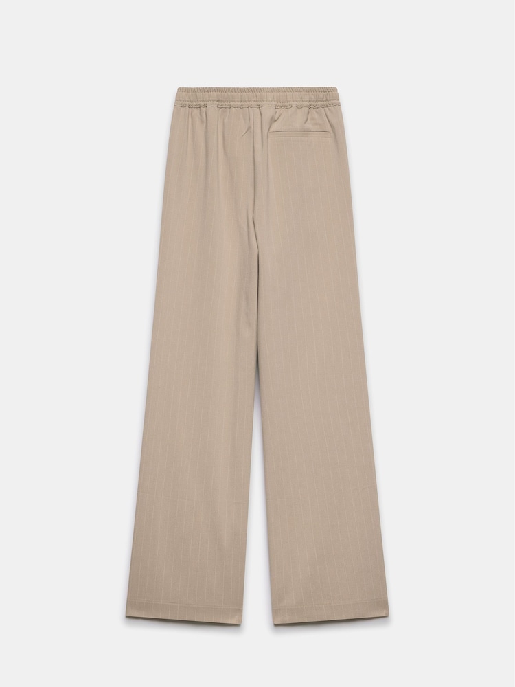 Mint Velvet Cream Pinstripe Wide Joggers - Image 8 of 8