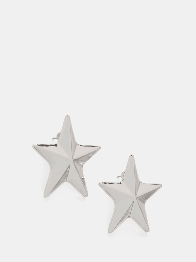 Mint Velvet Silver Tone Star Stud Earrings - Image 1 of 3