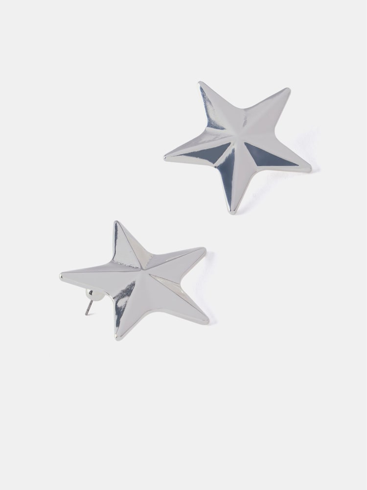 Mint Velvet Silver Tone Star Stud Earrings - Image 2 of 3