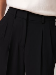 Mint Velvet Black Pleated Cropped Trousers - Image 4 of 8