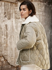 Mint Velvet Green Padded Boxy Jacket - Image 1 of 8