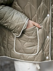 Mint Velvet Green Padded Boxy Jacket - Image 3 of 8