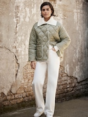 Mint Velvet Green Padded Boxy Jacket - Image 5 of 8