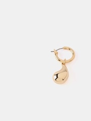Mint Velvet Gold Tone Drop Hoop Earrings - Image 3 of 3