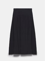 Mint Velvet Black Drop Waist Midi Skirt - Image 6 of 8