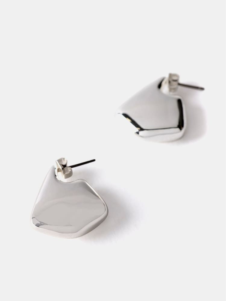 Mint Velvet Silver Tone Shaped Stud Earrings - Image 2 of 3