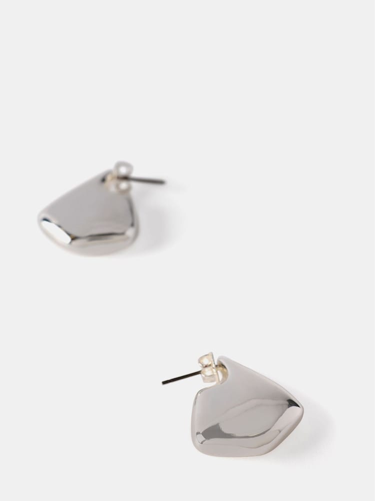 Mint Velvet Silver Tone Shaped Stud Earrings - Image 3 of 3