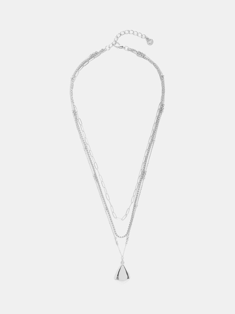 Mint Velvet Silver Tone Layered Necklace - Image 1 of 3