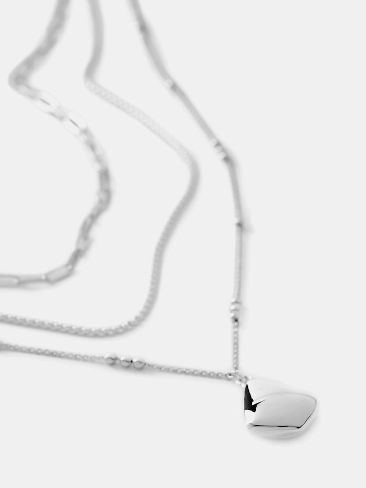 Mint Velvet Silver Tone Layered Necklace - Image 2 of 3
