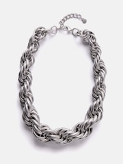 Mint Velvet Silver Tone Twisted Statement Necklace - Image 1 of 3
