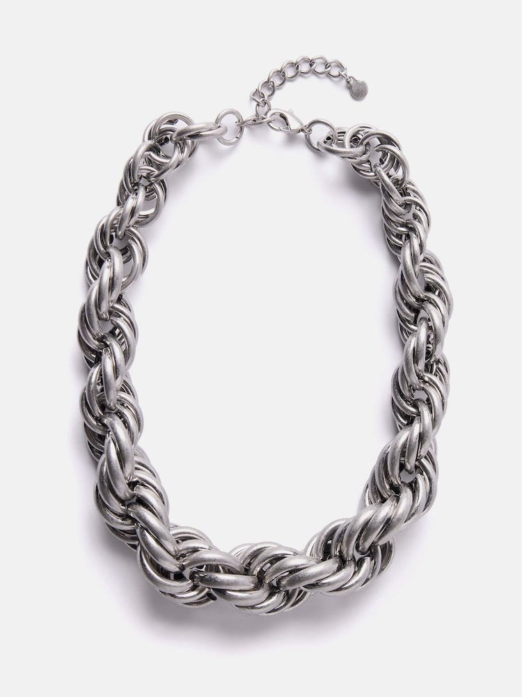 Mint Velvet Silver Tone Twisted Statement Necklace - Image 1 of 3