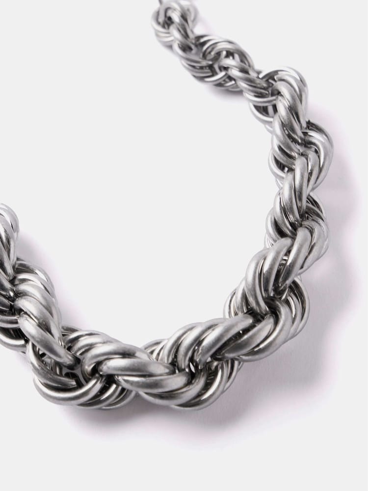 Mint Velvet Silver Tone Twisted Statement Necklace - Image 2 of 3