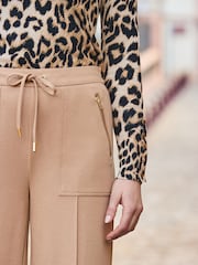 Sosandar Natural Super Soft Wide Leg Trousers - Image 3 of 5