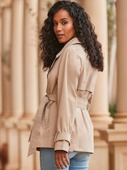 Sosandar Natural Trench Coat With Pockets - Image 4 of 5