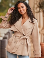 Sosandar Natural Trench Coat With Pockets - Image 5 of 5