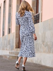 Sosandar White Print Twist Front Dress - Image 2 of 4