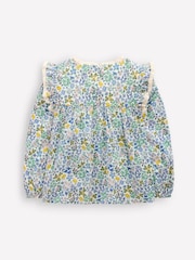 Boden Multi Dorothy Smocked Ruffle 100% Cotton Blouse - Image 2 of 3