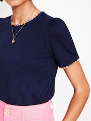 Boden Blue Ali 100% Cotton Jersey T-Shirt - Image 4 of 5
