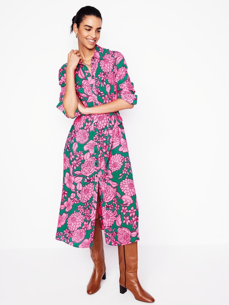 Boden Green Kate Midi Shirt Dress - Image 2 of 5