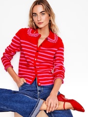 Boden Red Jessie Frill Collared Cardigan - Image 1 of 7