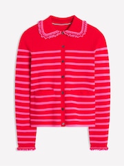 Boden Red Jessie Frill Collared Cardigan - Image 6 of 7