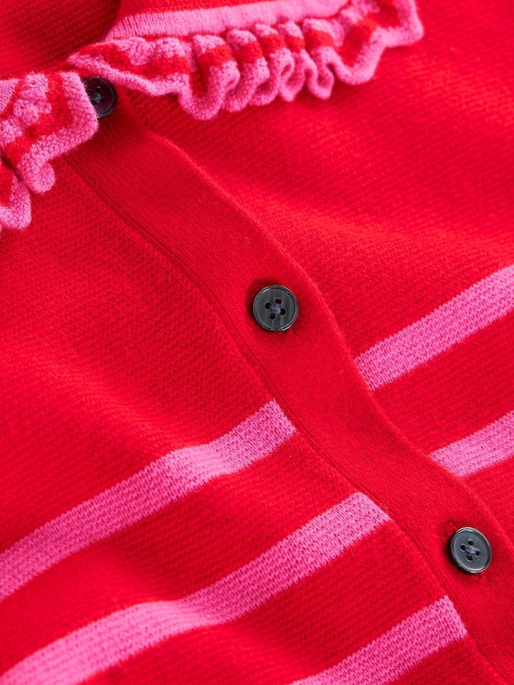 Boden Red Jessie Frill Collared Cardigan - Image 7 of 7