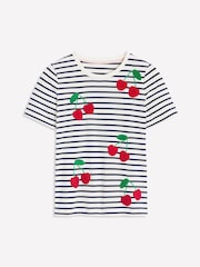 Boden Cream Relaxed Novelty T-Shirt - Image 5 of 5