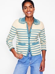 Boden Blue Jessie Frill Collared Cardigan - Image 5 of 7