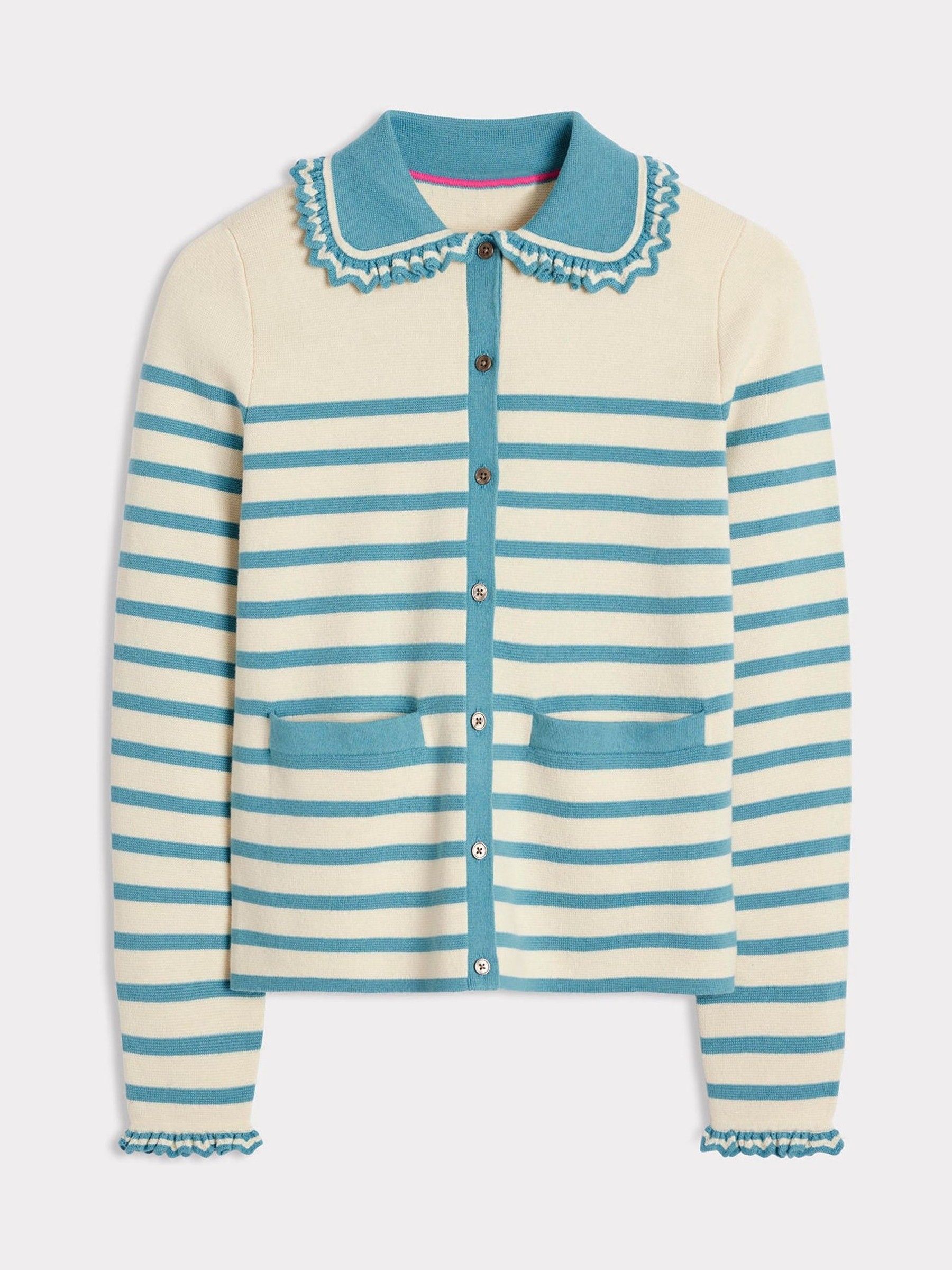 Buy Boden Blue Jessie Frill Collared Cardigan from Next USA